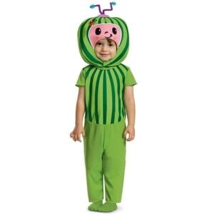 NWT Cocomelonย Melon Toddler Halloween Costumeย Cosplay Jumpsuit Headpiece New